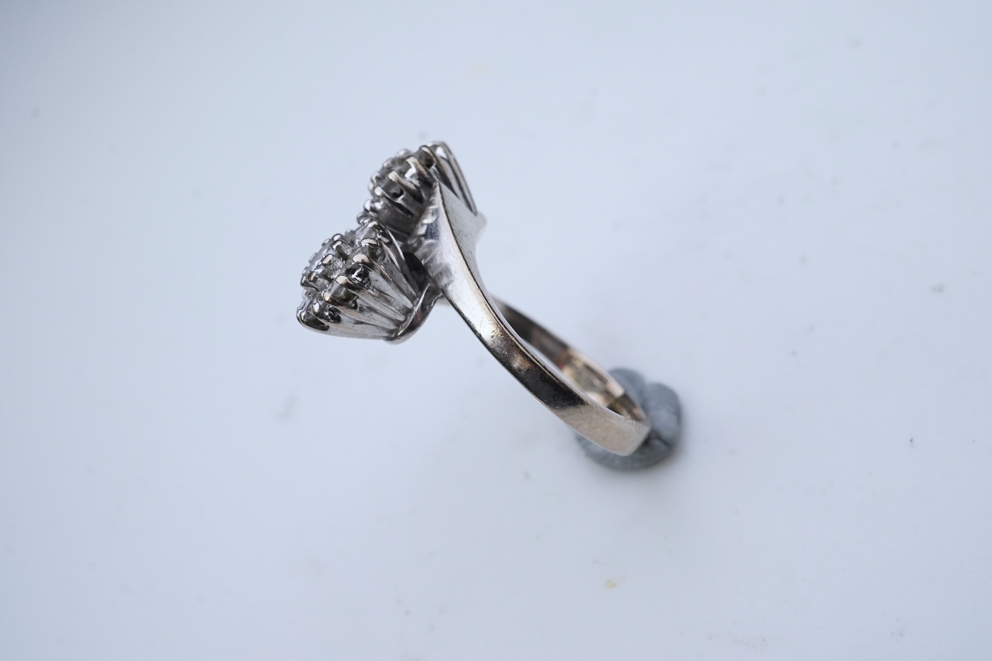 A diamond 'toi et moi' ring, circa 1980